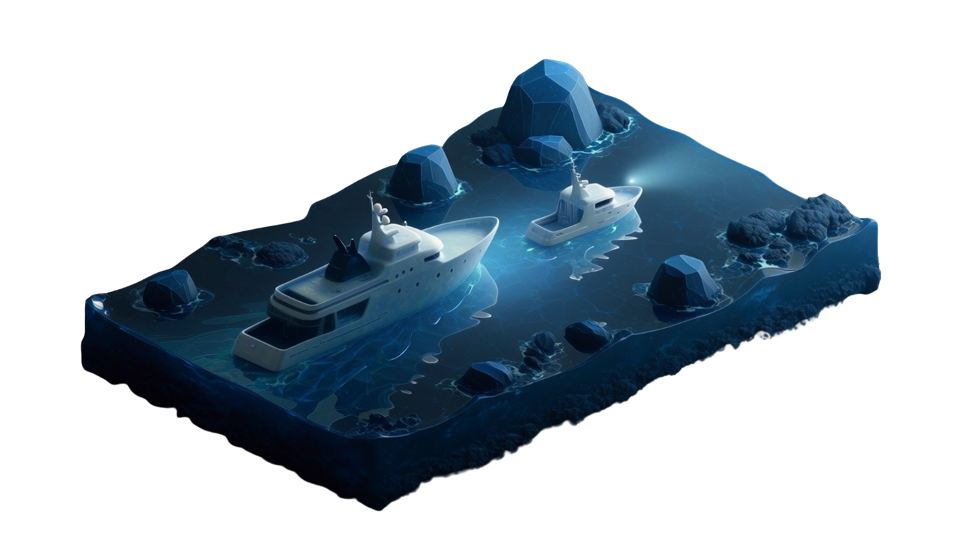 Cutaway research vessel and offshore platform